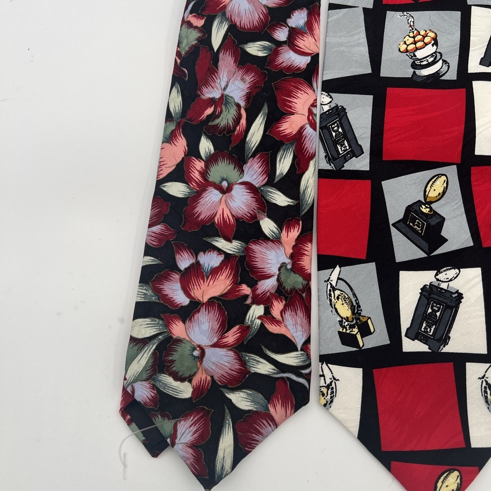 Lot Of 4 Men's Neck Ties Designer And Vintage Ferrell Reed, Je Suis, Structure‎